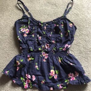 Hollister Floral Peplum Tank Top